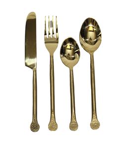 Ensemble de cuillères à dîner en acier inoxydable découpées au laser Ustensiles finis en laiton Cuillère Fourchette Couteau Outil de service - Product Image 4