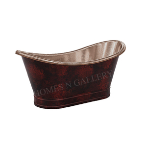 Bañera de Cobre Hecha a Mano con Acabado Plateado Pulido, Diseño Personalizado de Primera Calidad para Hoteles, Spas y Villas - Product Image 1