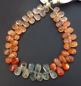 ลูกปัดซันสโตนแอฟริกัน9 "ธรรมชาติ100% 8-12มม. ลูกปัดหินอัญมณีสีรุ้งประกาย - Product Image 4