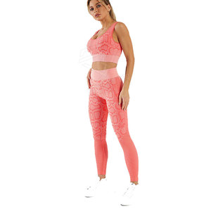 Venta al por mayor de verano de las mujeres sólido transpirable de talla grande de cintura media 100% algodón 2 piezas Fitness Yoga Set - Product Image 4