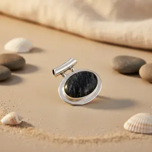 Pendentif en argent 925 avec pierre de kyanite, charme pour femmes à porter au quotidien, pour les fêtes et les cadeaux, avec diamant et zircon - Product Image 2