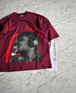 Custom Double Layer Heavyweight Cotton <b>T</b>-<b>Shirt</b> Sublimation Printed Front Custom logo <b>Boxy</b> Fit Oversize Double Layer <b>T</b> <b>Shirts</b> - Product Image 2