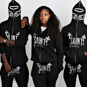 Fabricants d'usine, sweats à capuche avec fermeture éclair pour hommes, sweats à capuche avec fermeture éclair, vêtements streetwear lourds, logo personnalisé, impression bouffante 3D, capuche pour hommes - Product Image 6