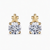 Boucles d'oreilles clipsables en laiton et zircon cubique, 1 paire, non percées, bijoux de mode pour femmes, vente en gros, cadeau de Chine