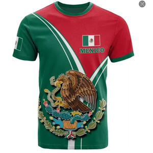 Camiseta de Poliéster de Manga Corta con Estampado Digital 3D de la Serie Águila Mexicana para Adultos, para Estrellas y Aficionados del Fútbol - Product Image 2