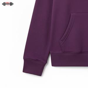 Streetwear de haute qualité pour hommes, sweat à capuche brodé en coton et polaire, teint uni, 300gsm, coupe régulière, avec logo personnalisé, pour l'hiver - Product Image 6