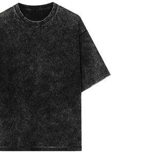 Camisetas de Hombre 100% Algodón Tejido, Lavado Ácido, Lavado a la Piedra, Oversize, Desgastadas, de Alto Gramaje, Estilo Vintage Personalizado - Product Image 4