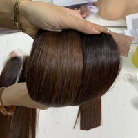 100% cheveux humains bruts vietnamiens au prix de gros meilleure qualité SDD os droit Ombre couleur des sourcils 10in Bundle de cheveux avec fermeture