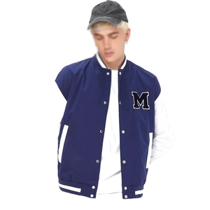 Vestes d'université brodées personnalisées à col montant style High Street pour hommes avec logo à l'avant - Product Image 4