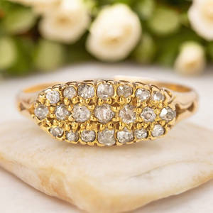 Anillo de joyería fina de Plata de Ley 925, diseño de racimo, piedra de circón cúbico, banda de compromiso de boda chapada en oro para fiesta de regalo - Product Image 1