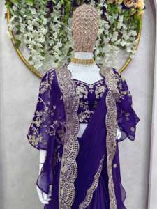 Beautiful Designer Ready to wear saree with <b>Thread</b> & Sequence work - Product Image 2