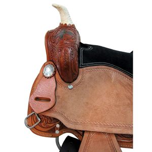 Selle de dressage Western personnalisée usinée à la main 100% cuir de vachette avec logo personnalisé pour l'équitation paquet d'exportation de haute qualité - Product Image 2