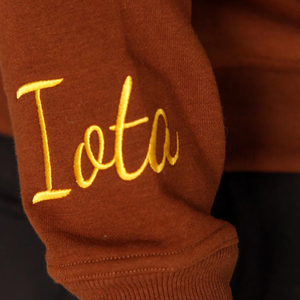 HBCU Iota Chenille sweat 100 coton polaire éduqué lettrage grec fraternité broderie élégant marron hommes vêtements décontractés - Product Image 3