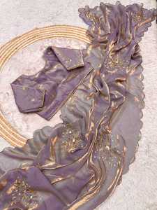 Precioso impresionante Bollywood indio más vendido Fandy Satin Fancy Ethnic Wear Look Saree más de moda exportación Sexy blusa Sari - Product Image 3