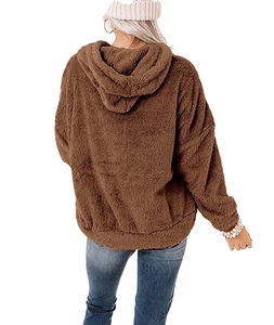 เสื้อสเวตเตอร์ขนแกะแขนยาวแบบสวมหัวลำลองสำหรับผู้หญิงเสื้อฮู้ดขนแกะอบอุ่นทรงหมีแบบฟัซซี่สำหรับฤดูหนาวสินค้ามาใหม่ - Product Image 4