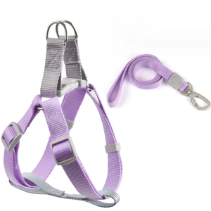 Harnais pour chien réglable en nylon à carreaux, couleur unie vert menthe, fermeture à boucle pour chiens de taille moyenne - Product Image 6