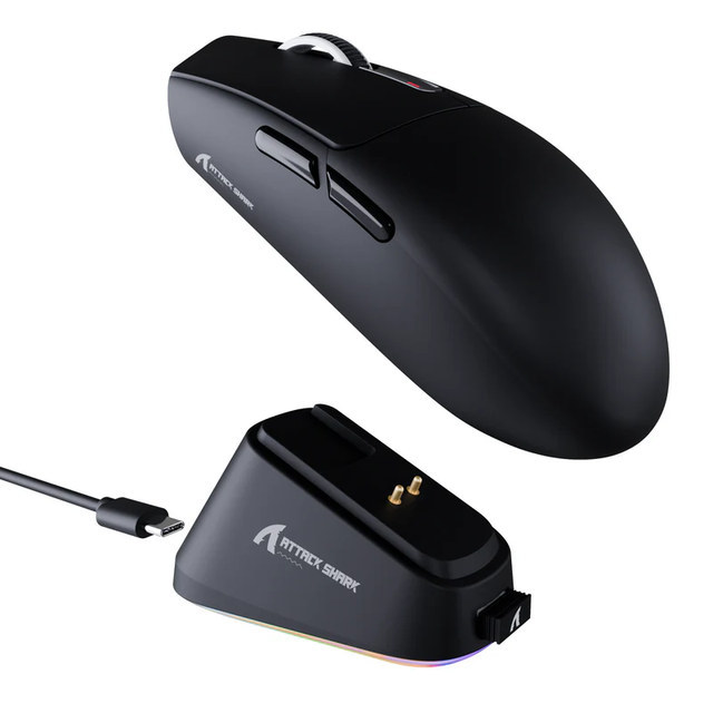 ATTACK SHARK G3 PRO Wireless Gaming Mouse Tri-Mode 25KDPI RGB Magnetic Charging Dock Ergonomic Mice for E-Sports Gaming