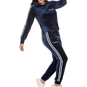 Ensemble de survêtement en velours côtelé pour femmes 2025, sweat-shirt à capuche décontracté et pantalon de jogging, jogging lourd, ensemble deux pièces pour la course à pied - Product Image 5