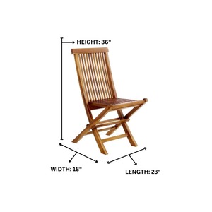Wooden Garden <b>Table</b> Set Dark Brown Color <b>with</b> <b>Folding</b> <b>Chair</b> - Product Image 5