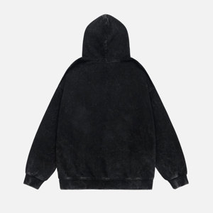 100% Cotton Acid Washed Long Sleeve Hoodies Fleece Oversized Winter Unisex Trendy <b>Y2k</b> <b>Tops</b> - Product Image 5