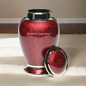 เหยือกใส่เถ้ากระดูกสำหรับผู้ใหญ่สไตล์อเมริกันไวน์แดงเคลือบสีแดงแวววาวอุปกรณ์สำหรับงานศพตกแต่งดีไซน์ใหม่ - Product Image 3