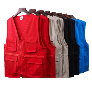 Chaqueta de sarga de algodón en forma de V con cierre de cremallera completa, chaqueta de trabajo de tiro con múltiples bolsillos, chaqueta de trabajo de construcción de almacén transpirable, - Product Image 3