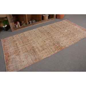 Vintage Turkish Rug Beige <b>Red</b> 4.1 X 8.6ft Large Area Woolen Patchwork Design for Hallway Bedroom Latex Perfect Room Bedside Rug - Product Image 5