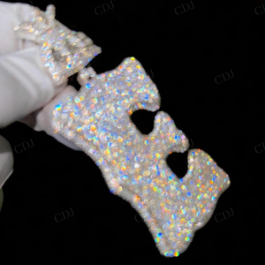 Hip Hop Fully Iced Out Single E <b>Letter</b> Pendant Pass Diamond Tester VVS Moissanite 925 Sterling <b>Silver</b> Prong Set Custom Pendants - Product Image 4