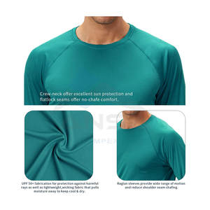 Rash Guard pour homme, t-shirt de compression imprimé par sublimation, fabriqué en tissu polyester et élasthanne pour la salle de sport, le surf et la plongée - Product Image 3