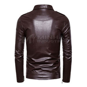 Otoño Invierno Hombres Chaqueta de cuero Mejor calidad Hombres Chaqueta de cuero genuino Hombres - Product Image 2