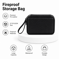 Sac de rangement portable en cuir PU ignifuge, pochette organisatrice électronique, étui de transport étanche et anti-poussière avec fermeture éclair