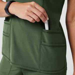 Alta calidad 2025 estilo Hospital Scrubs Set mujeres manga corta enfermera venta al por mayor cuello en V Hospital uniforme médico verano - Product Image 2