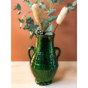 Tazón de Cerámica Artesanal Marroquí Tamegroute con Esmalte Verde, Artesanía Bereber Vintage, Decoración para el Hogar, Regalo - Product Image 1