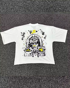 Pakistán hizo al por mayor clásico 100% algodón cuello redondo 3D Puff estampado camiseta blanca lisa de talla grande camisetas impresas para hombres - Product Image 3