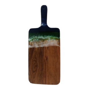 Planche de service en bois élégante sur le thème des anges Style de peinture d'art artificiel avec des éléments d'artisanat en résine Accessoire de salle à manger - Product Image 1