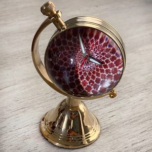 นาฬิกาตั้งโต๊ะโลหะวินเทจ ของตกแต่งบ้าน สีกรมท่า ทองเหลืองโบราณ สไตล์เรือเดินสมุทร ทำด้วยมือทั้งหมด นาฬิกาตั้งโต๊ะสองด้าน - Product Image 4