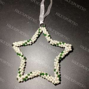 Adorno colgante de cuentas de Navidad en forma de estrella festiva hecho a mano personalizado al por mayor para decoraciones navideñas - Product Image 6