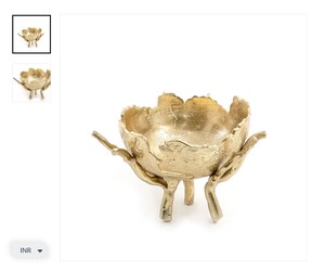 ชามโลหะสีทองแวววาวทันสมัยตั้งโต๊ะแบบร่วมสมัยหรูหรามีสไตล์ - Product Image 1