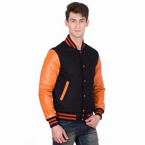 Custom High Quality Leather College <b>Baseball</b> Lettermen <b>Jacket</b> <b>for</b> <b>Men</b> Winter Varsity with Stand Collar High Street Style - Product Image 1