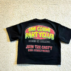 2025เสื้อยืดสีดำแนววินเทจสำหรับผู้ชายเสื้อยืดครอปทรงหลวมพิมพ์ลาย DTG สำหรับฤดูร้อน - Product Image 2