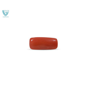 พลอยปะการังสีแดงทรงสี่เหลี่ยม 8.79 กะรัต ได้รับการรับรองจาก GIA หินธรรมชาติสีเหลืองเขียวขาว ขัดเงา ผ่านการอบความร้อน - Product Image 1