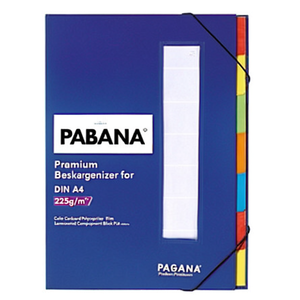 PAGNA Premium Deskorganizer for DIN <b>A4</b> 225g/m Blue Color Cardboard Polypropylene Film Laminated Compartment Block File <b>Folders</b> - Product Image 3