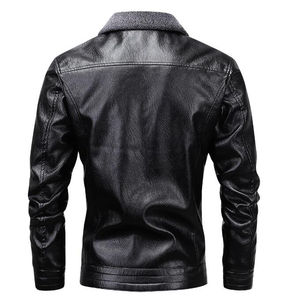 แจ็คเก็ตหนังผ้าแคนวาสสีดำขายส่ง เสื้อคลุมสไตล์บอมเบอร์ คอปกทรงกลม กันน้ำ เป็นมิตรกับสิ่งแวดล้อม สำหรับฤดูหนาว - Product Image 5