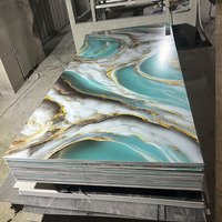 Panneau mural en PVC effet marbre, moderne, ignifuge, brillant et étanche, idéal pour usage domestique - Vente chaude