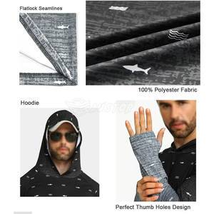 Sweat à capuche de pêche pour homme, couleur personnalisée noir et gris, sweats à capuche élégants sublimés en tissu polyester 2026 - Product Image 3