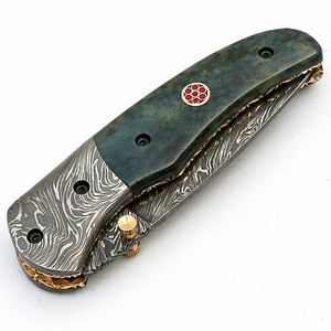 มีดพับดาบัสกัสแบบสั่งทำพิเศษ งานแฮนด์เมด ระดับอุตสาหกรรม ด้ามจับทำจากกระดูกอูฐ แกะสลักด้วยมือ พร้อมปลอกหนัง - Product Image 2