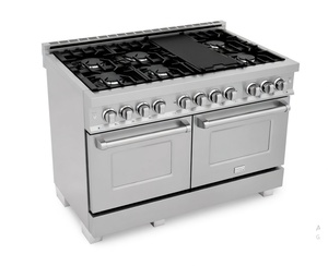 Estufa Eléctrica Profesional Independiente de 48 Pulgadas con 7 Quemadores Radiantes, Horno de Convección Eléctrico Doble de 6.0 Cu. Capacidad en Pies Cuadrados - Product Image 4