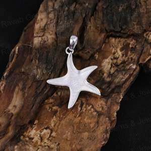 Composants de bijoux DIY en argent sterling 925 de qualité supérieure, pendentif demi-serti en forme d'étoile de mer de 18 mm pour résine de cendres ou lait maternel - Product Image 5