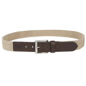 Cintura Casual da Uomo Club Room, Taglia Grande, Elastica, Beige con Fibbia in Acciaio, Cintura Tattica in Poliestere con Logo Stampato alla Moda - Product Image 2