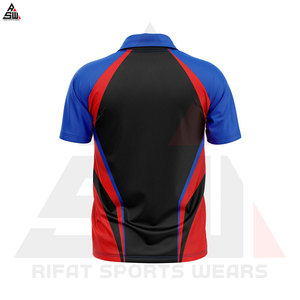 Vente en gros de t-shirts personnalisés en coton respirant, décontractés, grande taille, manches courtes, style golf, sublimation pour hommes - Product Image 4